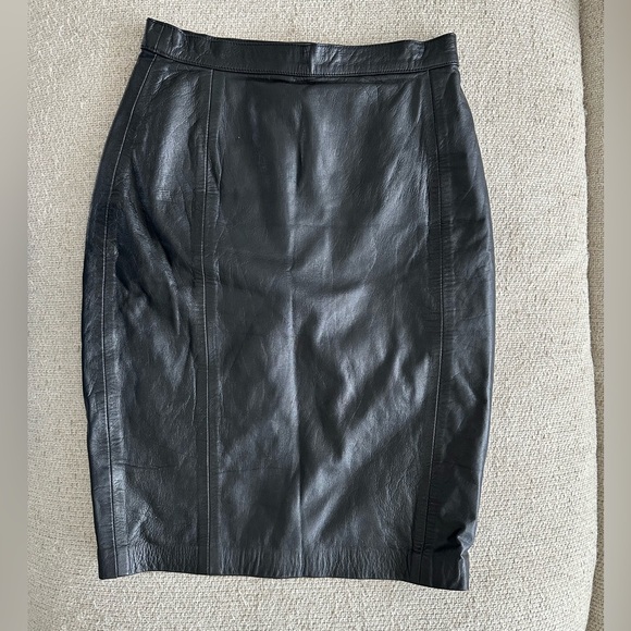 Vintage Paris Sport Club Genuine Leather Skirt - Picture 1 of 5